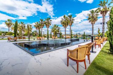 Palmeral Resort piscina y sillas de las instalaciones